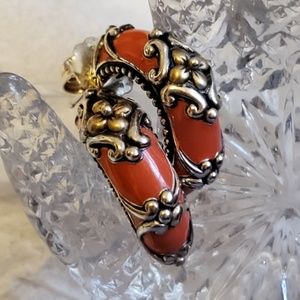 Barbara Bixby Coral Enamel Earrings